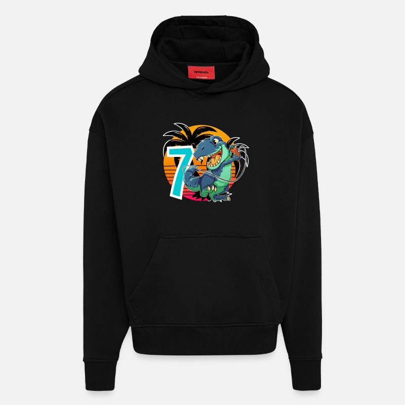 7T Rex Gaming - Sweat à capuche bio épais oversize fabriqué en UE - SOLID BLACK