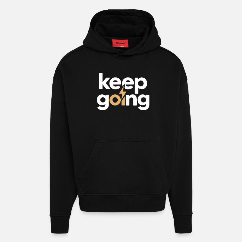 Keep Going - Motivation & Energy Blitz - Hoodie- made by SPREAD  - SOLID BLACK