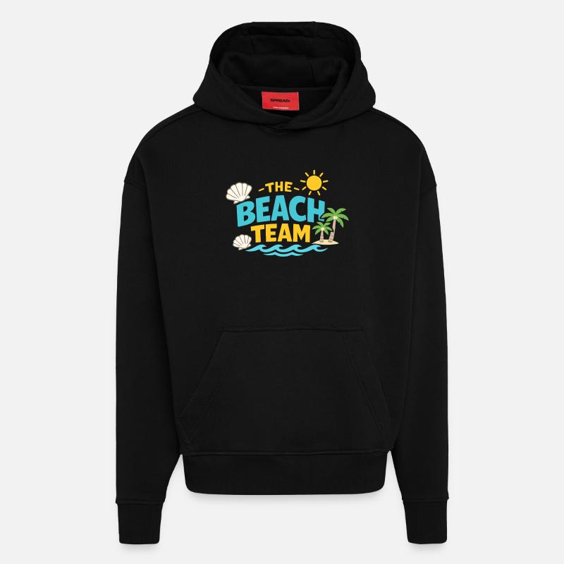 L’équipe de plage - Sweat à capuche bio épais oversize fabriqué en UE - SOLID BLACK