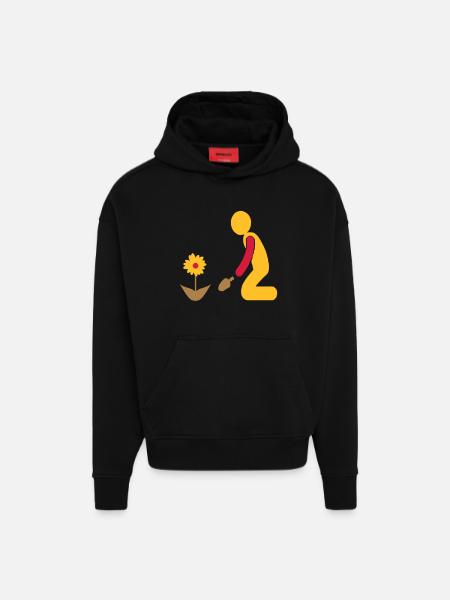 Garten - Hoodie- made by SPREAD - SOLID BLACK