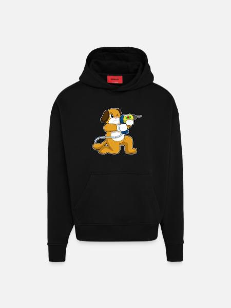 Dog Craftsman Drill Craft - Hoodie- made by SPREAD  - SOLID BLACK