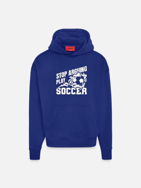 Stop arguing game football - Hoodie- made by SPREAD  - SOLID BLACK