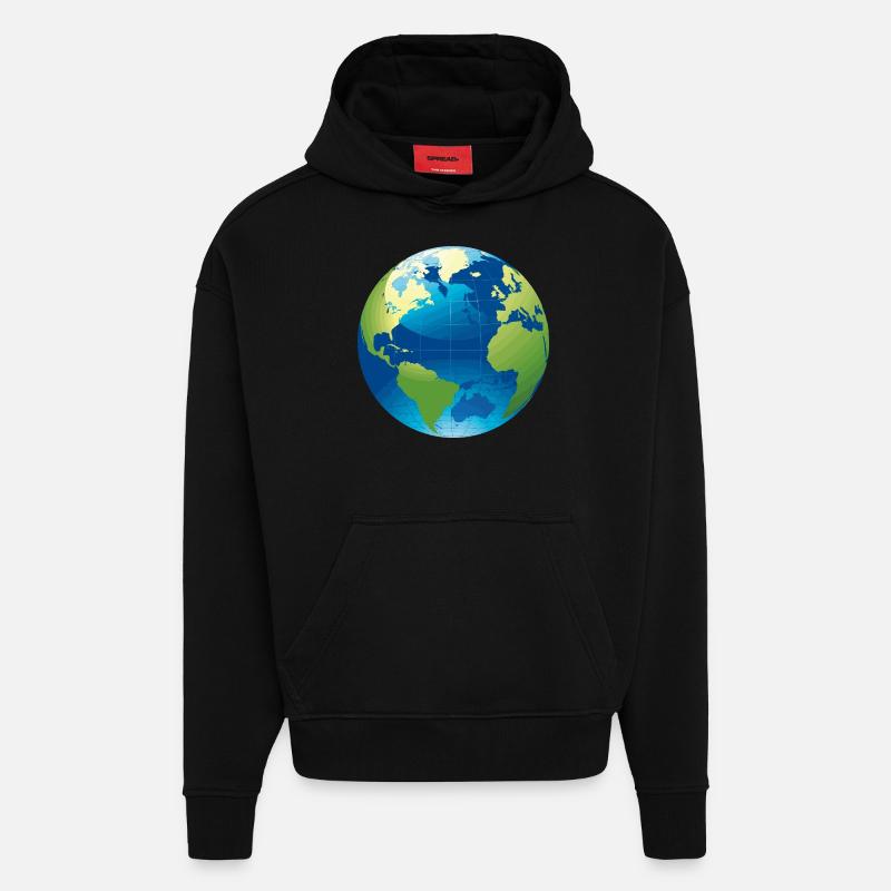 Globe - Globe - Sweat à capuche bio épais oversize fabriqué en UE - SOLID BLACK