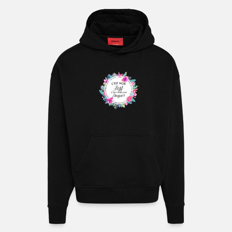 Un EVJF au TOP - Sweat à capuche bio épais oversize fabriqué en UE - SOLID BLACK