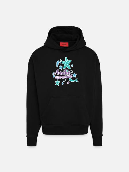 Auntie Mermaid - Hoodie- made by SPREAD - SOLID BLACK