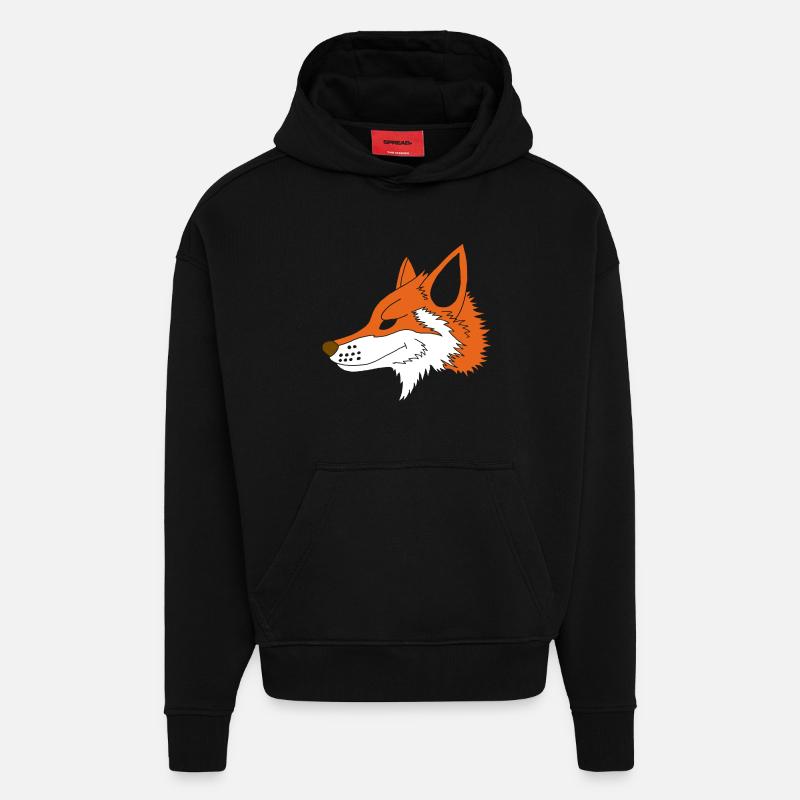 Rusé comme un renard - Sweat à capuche bio épais oversize fabriqué en UE - SOLID BLACK