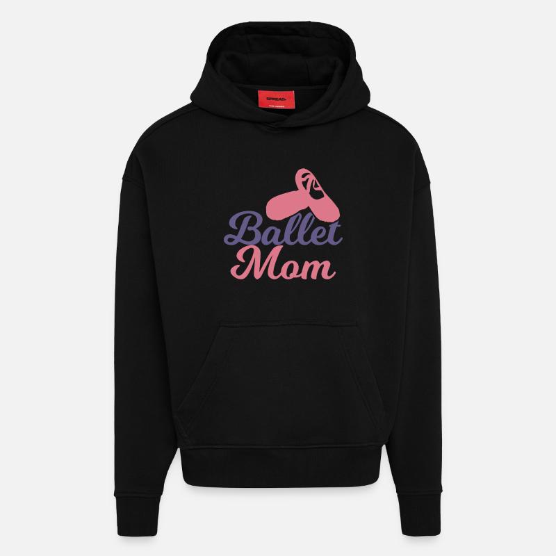 Maman de ballet - Sweat à capuche bio épais oversize fabriqué en UE - SOLID BLACK