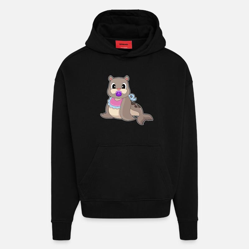 Seehund Baby Schnuller - Hoodie- made by SPREAD - SOLID BLACK