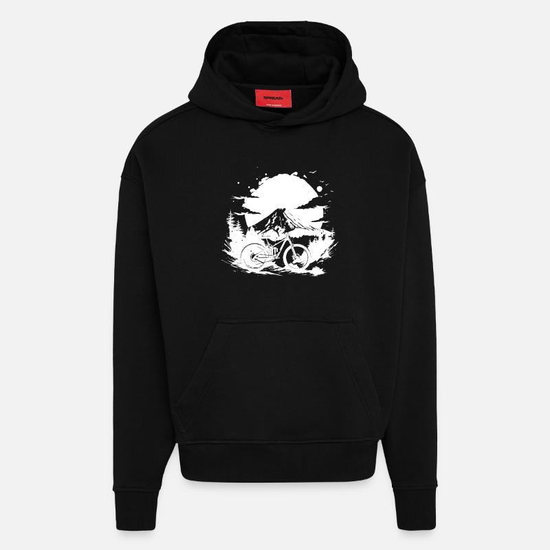 Vtt - Sweat à capuche bio épais oversize fabriqué en UE - SOLID BLACK