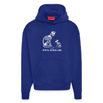 Conception évolutive de la danse du squelette d’animal - Sweat à capuche bio épais oversize fabriqué en UE - Iconic Blue - Devant