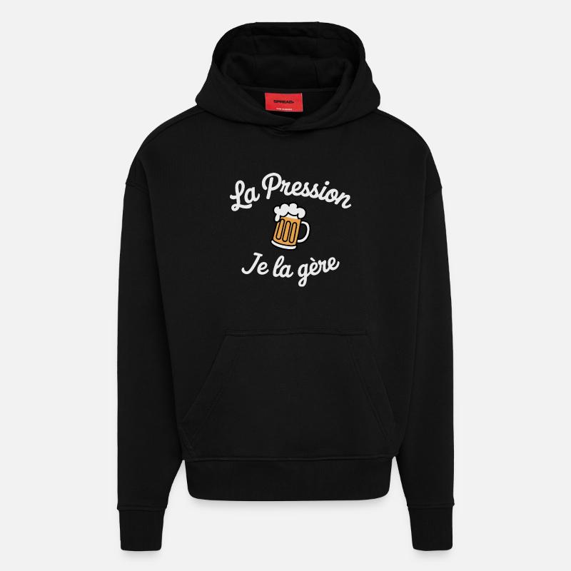 LAPRESSION1 - Sweat à capuche bio épais oversize fabriqué en UE - SOLID BLACK