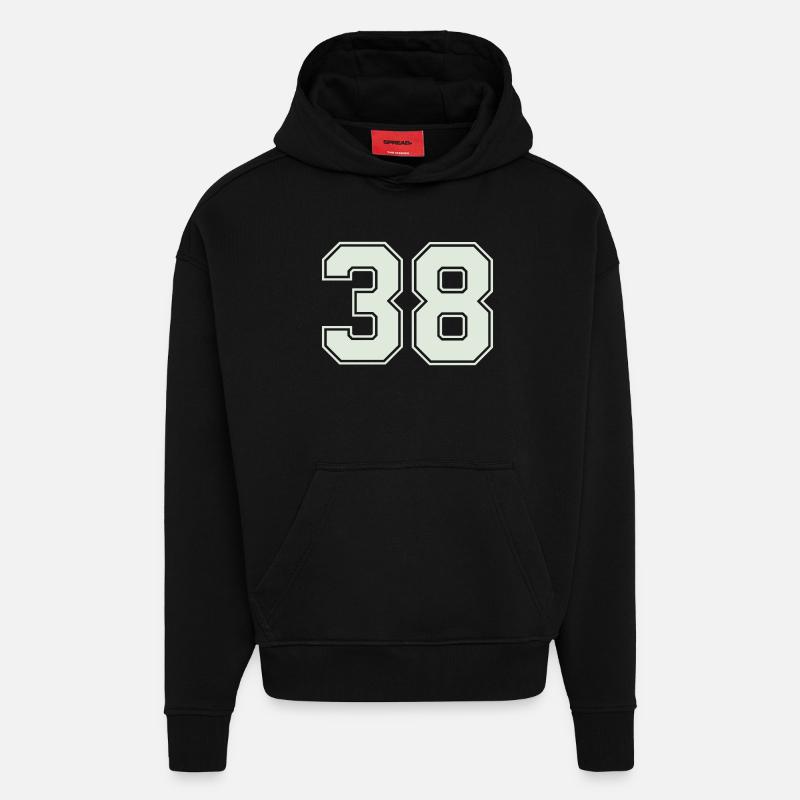 38- - Sweat à capuche bio épais oversize fabriqué en UE - SOLID BLACK