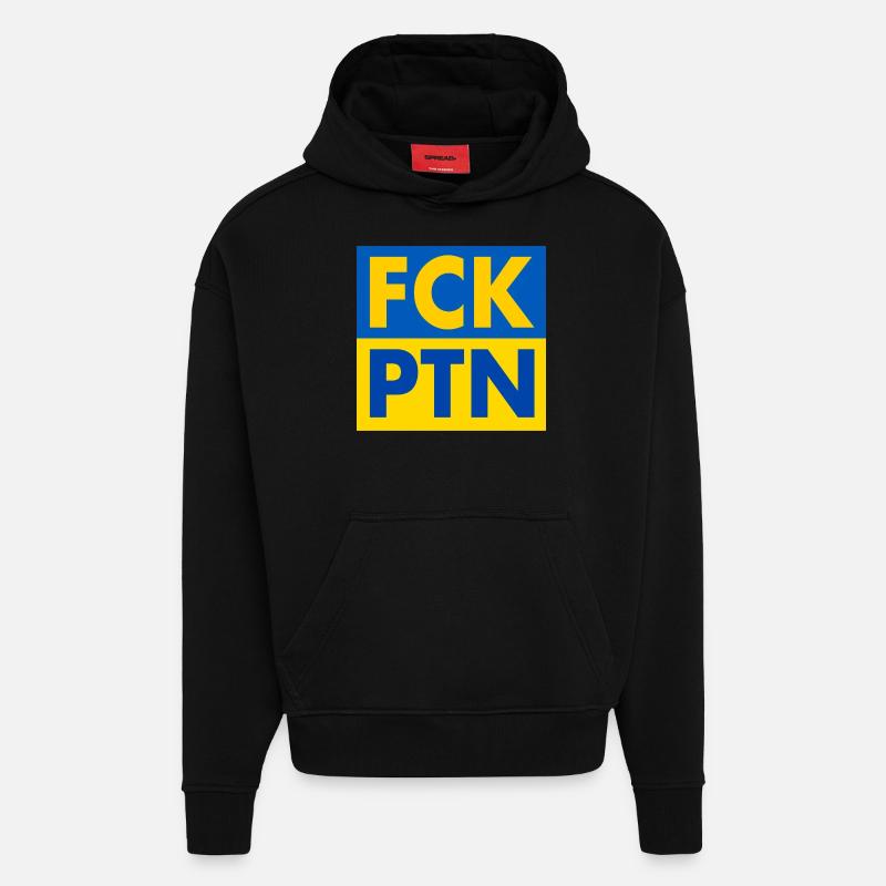 Fck ptn - Sweat à capuche bio épais oversize fabriqué en UE - SOLID BLACK