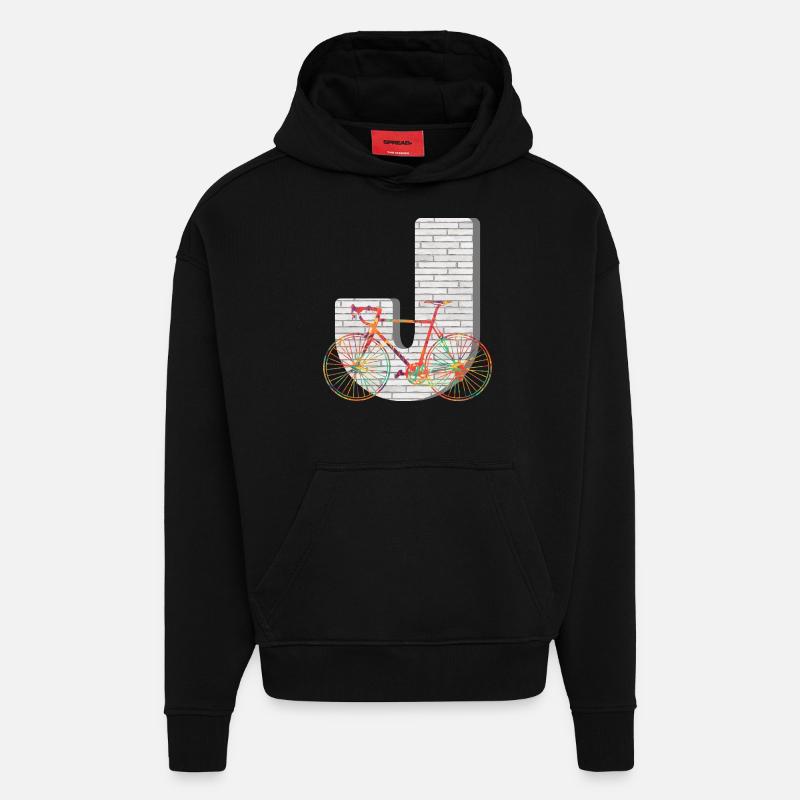 vélo e 249 j - Sweat à capuche bio épais oversize fabriqué en UE - SOLID BLACK