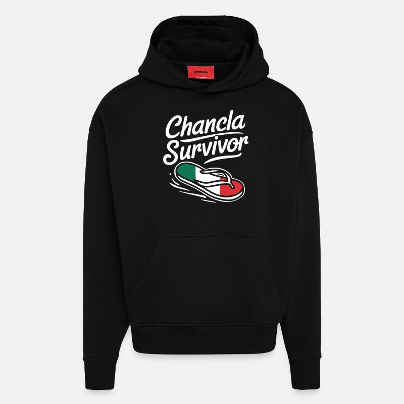 Mexique Mexique Mexicain Espagnol - Sweat à capuche bio épais oversize fabriqué en UE - SOLID BLACK