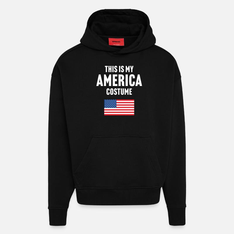 Ce costume de mon Amérique - Sweat à capuche bio épais oversize fabriqué en UE - SOLID BLACK