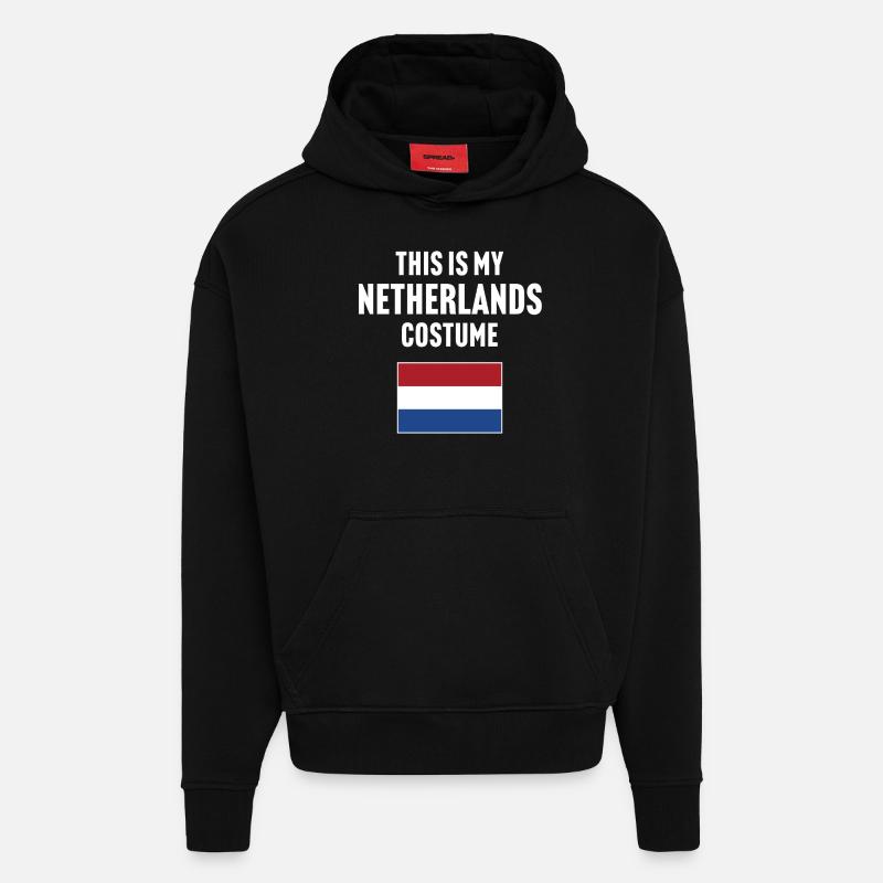 Ce costume de mes Pays-Bas - Sweat à capuche bio épais oversize fabriqué en UE - SOLID BLACK