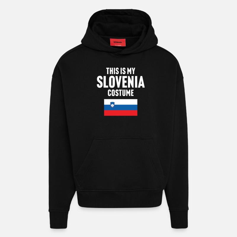 C’est mon costume de Slovénie - Sweat à capuche bio épais oversize fabriqué en UE - SOLID BLACK