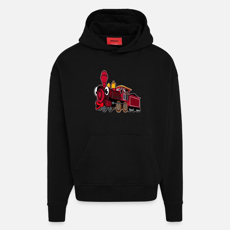 Lokomotive - Hoodie- made by SPREAD  - SOLID BLACK