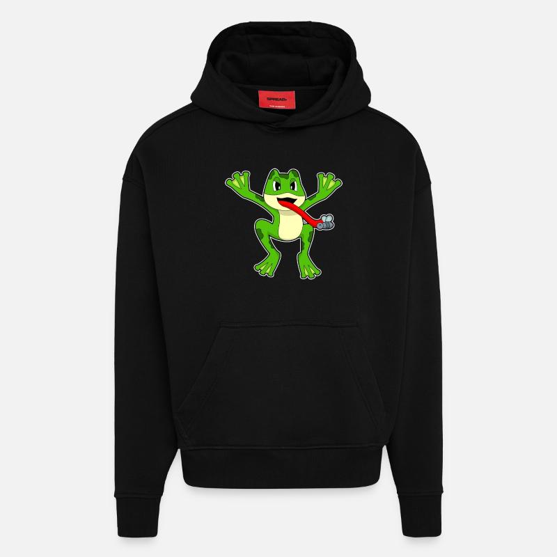 Frosch Fliege - Hoodie- made by SPREAD  - SOLID BLACK