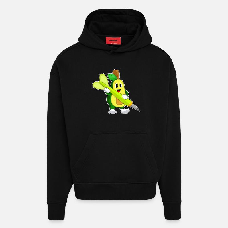 Dart à l’avocat - Sweat à capuche bio épais oversize fabriqué en UE - SOLID BLACK