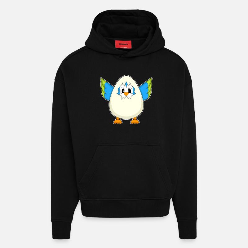 Parrot Egg - Hoodie- made by SPREAD - SOLID BLACK