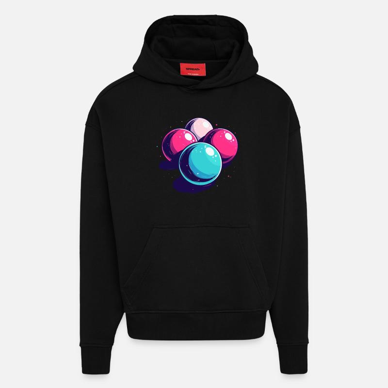 Boules de billard - Sweat à capuche bio épais oversize fabriqué en UE - SOLID BLACK