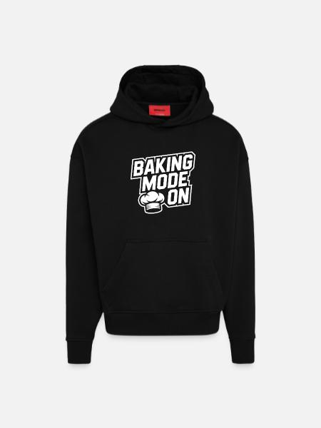 Backmodus An – Küchenhumor Design - Hoodie- made by SPREAD - SOLID BLACK