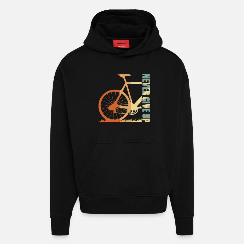 Fahrrad-Silhouette Gradient-Design - Hoodie- made by SPREAD  - SOLID BLACK