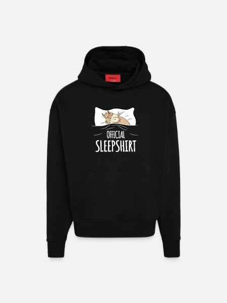 Lama Sleepshirt black - Hoodie- made by SPREAD  - SOLID BLACK