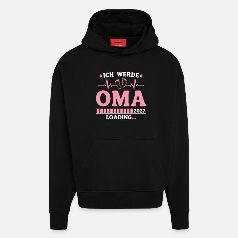 Ich werde Oma 2027 – Werdende Großmutter - Hoodie- made by SPREAD  - SOLID BLACK