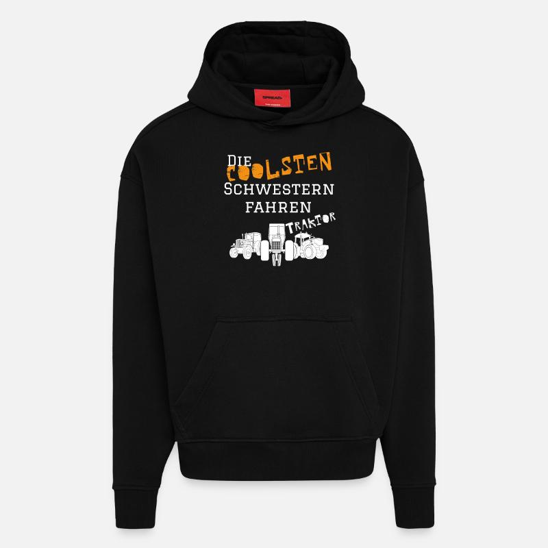Die coolsten Schwester Traktor - Hoodie- made by SPREAD  - SOLID BLACK