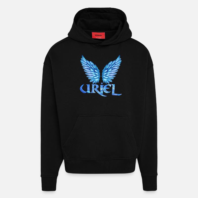 erzengel uriel e 80 - Hoodie- made by SPREAD  - SOLID BLACK