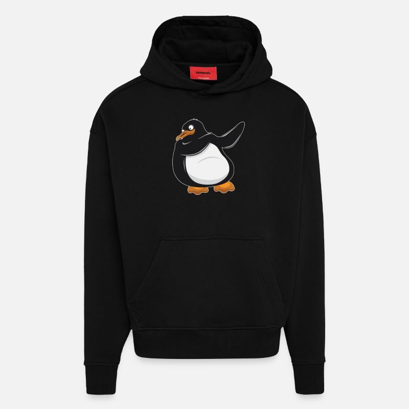 Dabbing penguin - penguin - Hoodie- made by SPREAD  - SOLID BLACK