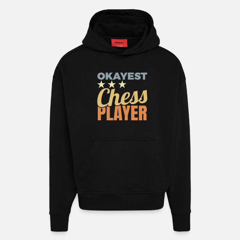 Average chess player - Hoodie- made by SPREAD  - SOLID BLACK