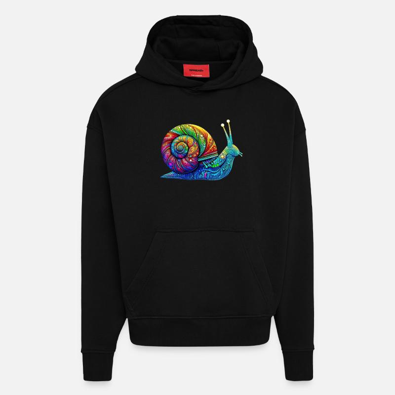 Escargot - Sweat à capuche bio épais oversize fabriqué en UE - SOLID BLACK