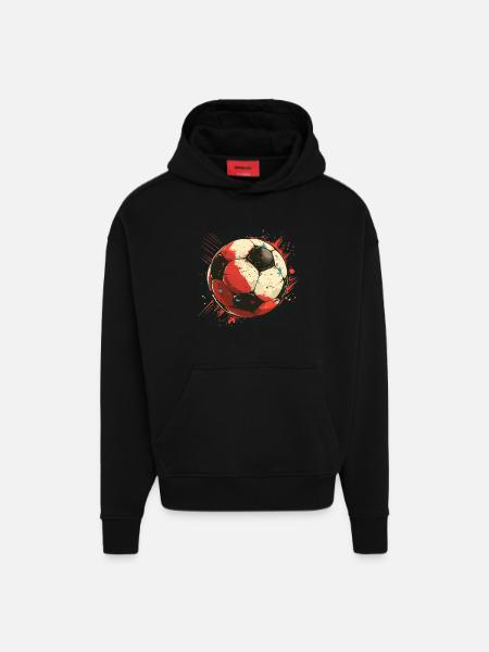 Fußball Grafik - Hoodie- made by SPREAD - SOLID BLACK