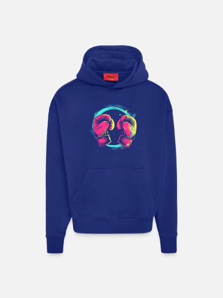Kickboxing Cartoon Style - Hoodie- made by SPREAD - SOLID BLACK