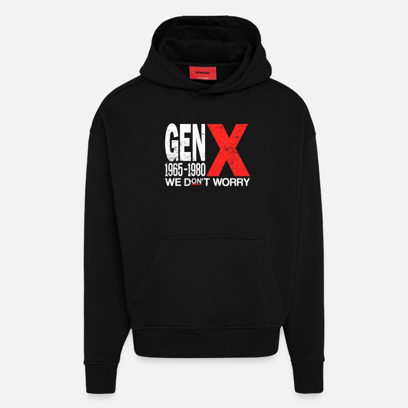 Generation X – Old School & Proud - Hoodie- made by SPREAD  - SOLID BLACK