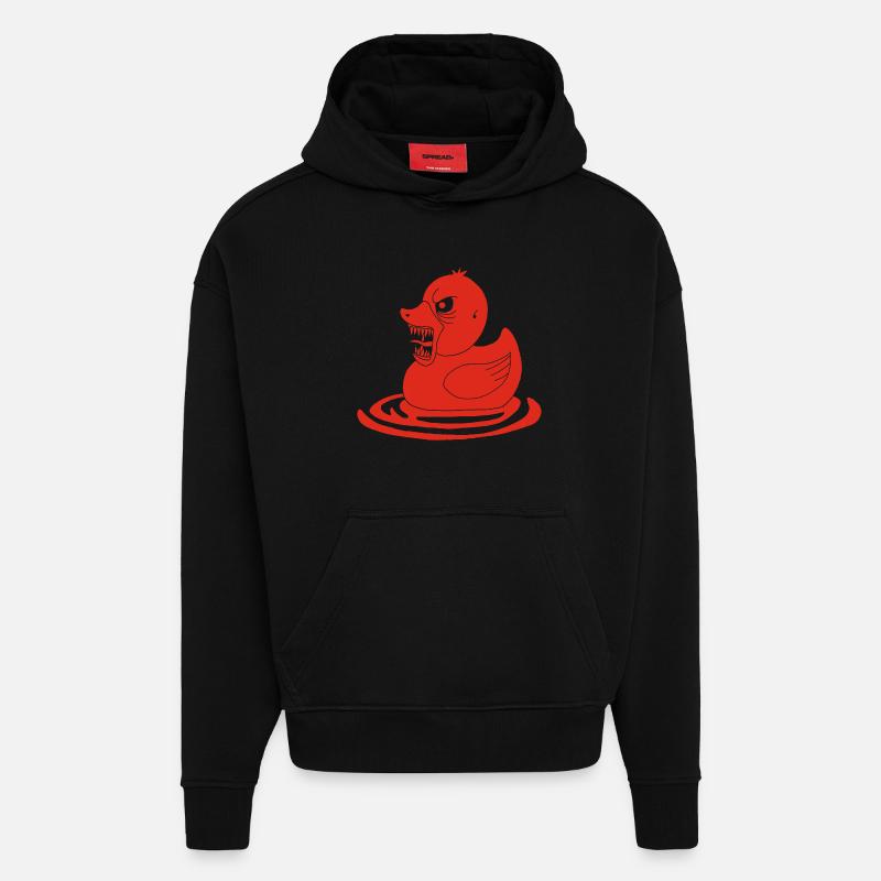 Rote dämonische Ente - Hoodie- made by SPREAD  - SOLID BLACK