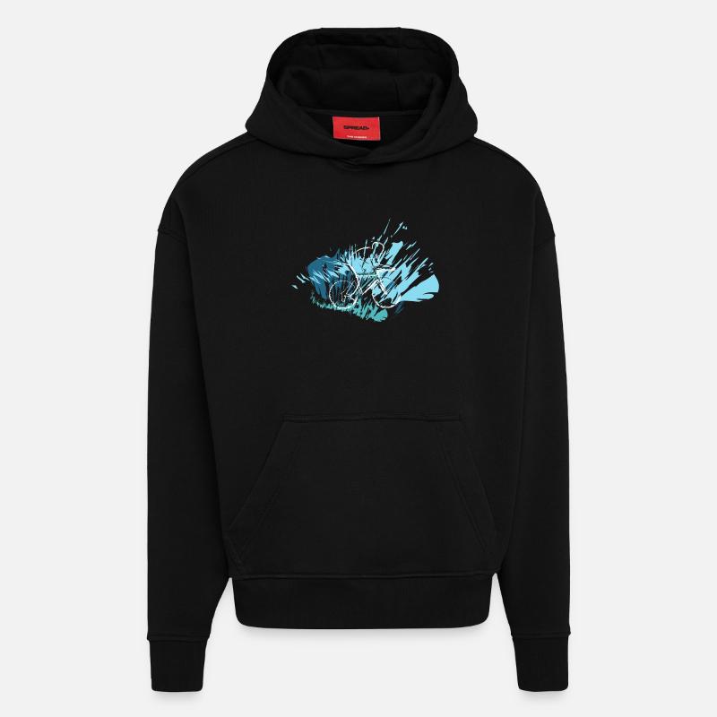 Rickel's Design: Biker  Style 26 - Hoodie- made by SPREAD  - SOLID BLACK