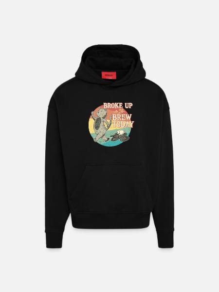 Coffee withdrawal decaffeinated ex-coffee drinker - Hoodie- made by SPREAD - SOLID BLACK