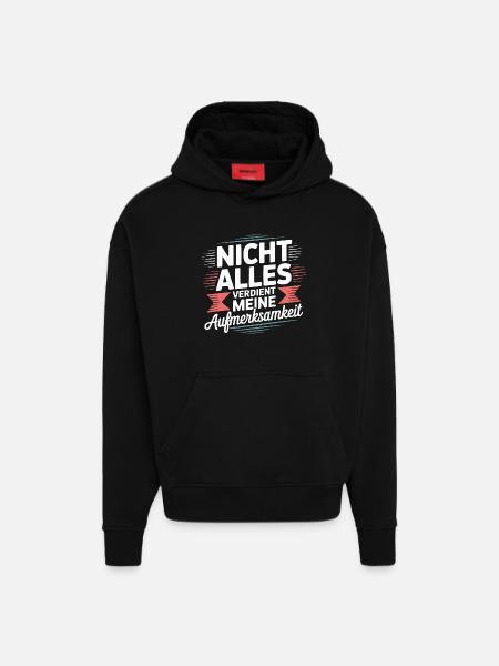 Not everything deserves attention - Hoodie- made by SPREAD - SOLID BLACK