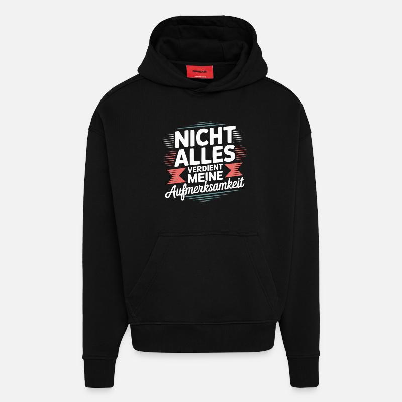 Not everything deserves attention - Hoodie- made by SPREAD  - SOLID BLACK