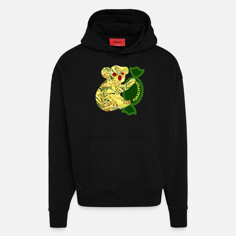 koala e 277 - Sweat à capuche bio épais oversize fabriqué en UE - SOLID BLACK