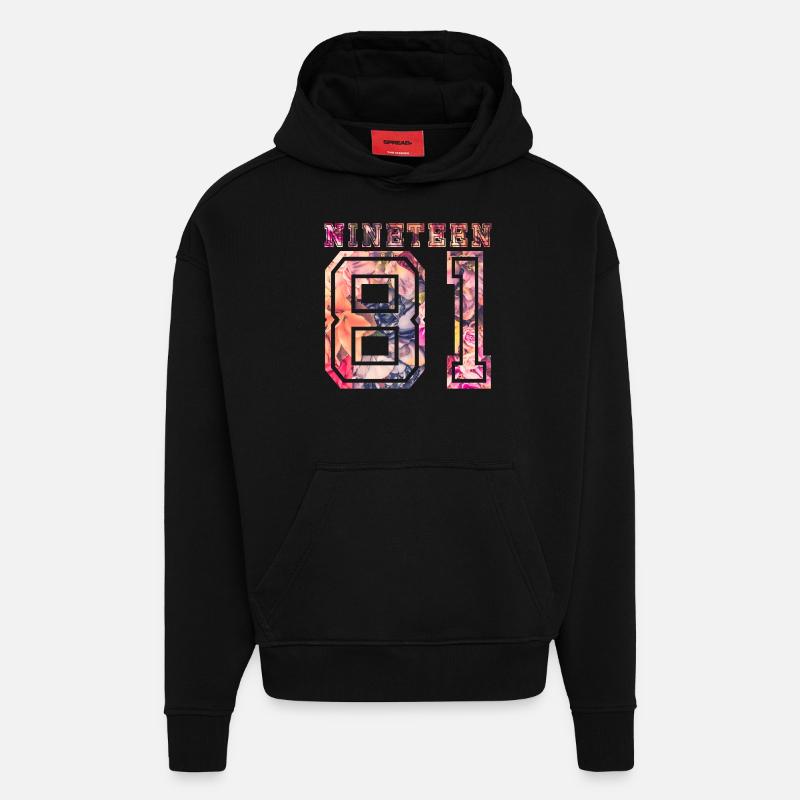 DIX-NEUF 1981 B - Sweat à capuche bio épais oversize fabriqué en UE - SOLID BLACK