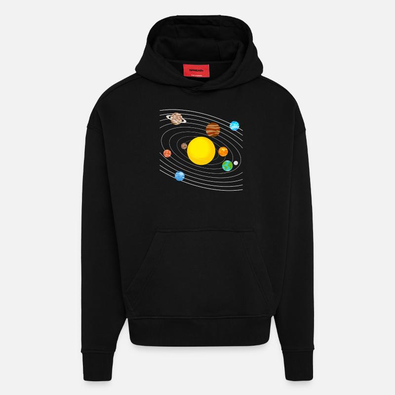 Sonnensystem - Hoodie- made by SPREAD  - SOLID BLACK