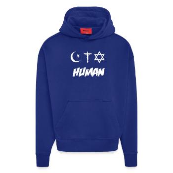 Humanité - Religion - Sweat à capuche bio épais oversize fabriqué en UE - Iconic Blue - Devant