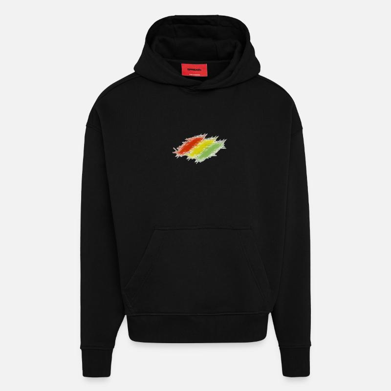 Rasta Scratches - Sweat à capuche bio épais oversize fabriqué en UE - SOLID BLACK