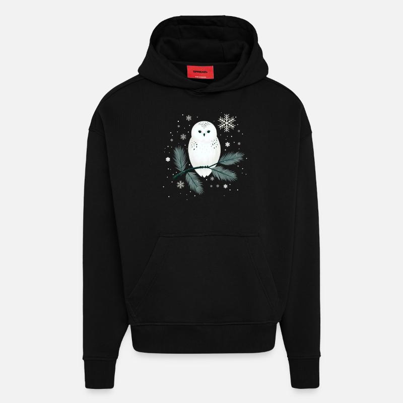 Wintereule - Hoodie- made by SPREAD  - SOLID BLACK